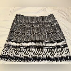 Lane Bryant Women Plus Black White Border Print Cotton Lined A-Line Skirt Sz 20